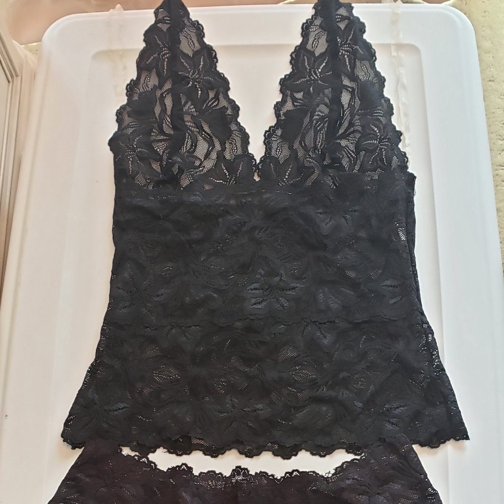 Black lace lingerie